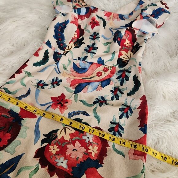 Sachin & Babi Hemuskudar Floral Tassel Short-Sleeve Cocktail Sheath Dress Size 0 - Picture 11 of 16